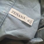 Zenana NWOT women’s blue cotton button down layering tunic shacket top, size XL Photo 2