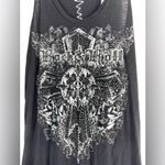 Rock & Roll Cowgirl  M Cross Black Graphic Tank Top Photo 2