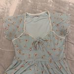 Urban Outfitters  Alice Mesh Romper Floral Light Blue  Photo 5