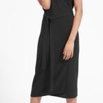 Everlane The Japanese GoWeave Wrap Midi Dress Sz 8 Black Photo 2
