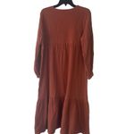 7 For All Mankind 7 For All Mankind Small Oversized Cottage Gauze Persimmon Maxi Peasent Dress Photo 6