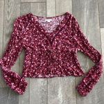 Aeropostale  Size Medium Red Floral Bohemian Style Top Photo 2
