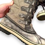 Sorel Tofino Tall Gray Waterproof Lace Up Distressed Faux Fur Snow Boots Sz 7.5 Photo 6