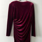 Alex Marie NWT Nikki Surplice V-Neck Long Sleeve Mahogany Velvet Dress Photo 6