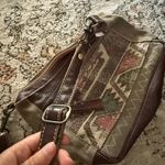 Myra Bag Canvas Leather Shoulder Bag Boho Southwestern Tote Purse Brown Photo 6