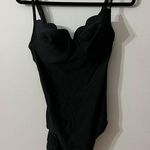 Bill Blass Vintage  classic black one piece bathing suit. Scalloped Balconette Photo 0