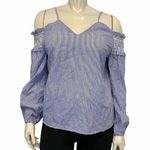 Primark Sz 8 Pen Stripe Off Shoulder Spaghetti Strap Blouse Photo 0