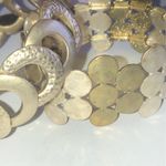 Satin Soft Gold Tone Metal Stretchy Bracelets Set Photo 3