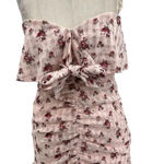 The East Order  Lila Ruched Floral-print Mini Dress In Blush‎ Rose Print Medium Photo 4