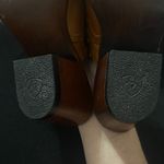 Ariat WO SIZE 7B Caramel Tan Leather Heeled Mules Western design Approx 3” Heel Photo 12