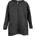 Eddie Bauer  Down Parka Travex Jacket Black Hooded Long Coat 700 Fill Medium Photo 0