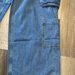 Old Navy New! Women’s high rise baggy wide leg Blue Cargo Jeans size 10 Photo 3