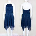 Blondie Nites  navy blue sparkly halter prom‎ dress, size junior 7 Photo 2