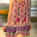 Xhilaration Target floral embroidered tank coverup dress with tassels sz Large Photo 8