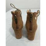 Unisa Womans Uncalete Size 6 M Camel Faux Suede Zip Up Lace Up Heel Pumps Photo 4