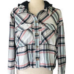 No Comment  Oversized Flannel Hoodie Photo 0