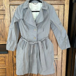 Banana Republic Gorgeous Grey Long Belted Trench Coat Rain Jacket Coat Small Photo 0