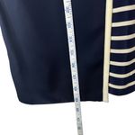 Petite Sophisticate Vtg 90s Office Siren Old Money Sheath Dress Career Wear Button Front Navy 10P Photo 6