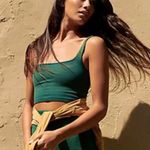 Free People Happiness Runs Square Neck Crop in Green Photo 1