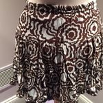 Brown/white crinkled and ruffled skirt Brown Photo 1