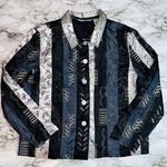 French Laundry | Blazer Paneled Striped Vintage | Silver Grey | Womens | L Photo 0