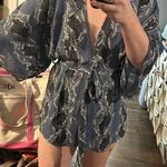 Buddy Love Blue Snakeskin Shorts Romper Photo 0