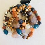 Set of beaded stone earth tone bracelets NEW Orange Photo 0