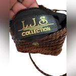 Vintage LJS Collection Brown Woven Mini Crossbody Purse‎ Photo 4