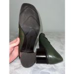Predictions Vintage Green Leather Block Heel Chunky Loafers 7.5 Photo 5
