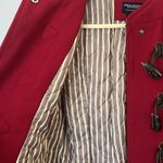 American Eagle American Eagle Womens Red Wool Blend Pea Coat Fur Hood Toggle Buttons Sz Med Photo 4