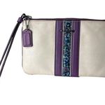 Coach  Cream Purple Floral Wristlet Photo 0