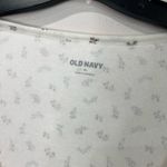 Old Navy  Floral Button Front Ribbed Tee White Ditsy Print Sz XL Photo 6