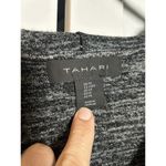 Tahari  Hoodie Sweatshirt Womens Medium Top‎ Long Sleeve Gray Black Photo 3
