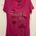 Disney  New Women’s Hot Pink Graphic Short Sleeve Shirt Photo 0