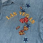 Vintage Bay Beauty size medium blue denim button up gambling Las Vegas 90's pads Photo 4