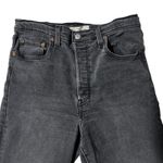 Levi's Ribcage Straight Ankle Jeans Charcoal Wash Frayed Hem Women's Size 31 Photo 1
