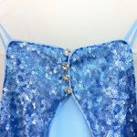 Azazie  women's baby blue sequin high neck jeweled maxi formal gown prom dress 6 Photo 3