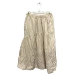 Old Navy Gingham Tiered Plaid Maxi Skirt Brown White Size Medium Cotton Cottagecore Photo 1