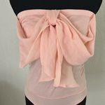 Arden B Baby pink tube top bodysuit w/ chiffon bow Photo 1