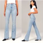 Abercrombie & Fitch Curve Love High Rise Vintage Flare Jeans in Light Wash Photo 2