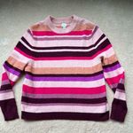 A New Day  Women's Pink Striped Boxy Crewneck  Sweater - Size L - VGUC - Stretch Photo 0