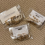 Gold and Pearl Earring Set Photo 0
