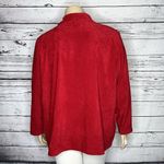 Denim & Co . Size 1X Red Moleskin Button Down Shacket - Shirt Jacket Photo 2