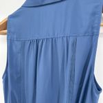Ann Taylor NWT Pintuck Ric Rac Trim Sleeveless Belted Shirt Dress Blue Size 8 Photo 3