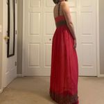 Adrianna Papell Beaded Silk Empire Waist Evening Formal Evening Gown Hot Pink 10 Photo 8