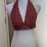 Free People  Lace Halter Bralette in Rust Photo 0