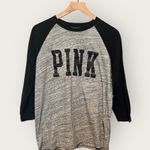 PINK - Victoria's Secret Victoria’s Secret Pink Medium Grey & Black Glitter Logo Top Photo 0