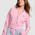 PINK - Victoria's Secret PINK x LoveShackfancy reissued full-zip pink rhinestone bling sweatshirt NWT XS Photo 0