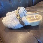 Tory Burch  Women's Jessa Shearling Clogs, Buttermilk/Royal Tan size 10 Photo 5