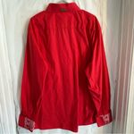 COOGI Vtg Classic Womens 4X Button Down Red Shirt Gingham Cuffs Embroidered Logo Photo 1